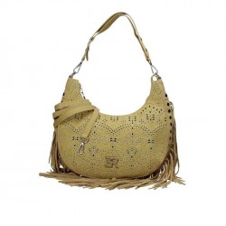 Borsa a spalla LARGE HOBO TERRA CANVAS SANGALLO