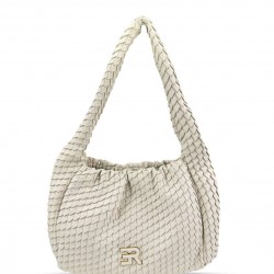 Borsa a spalla SMALL HOBO TEAGAN Ivory