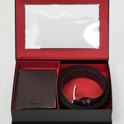 Gift Box Cintura+Portafoglio Tobacco