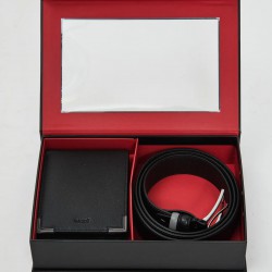Gift Box Cintura+Portafoglio Black/Blu anthracite