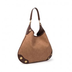 Borsa a spalla Maxi Camel Suede