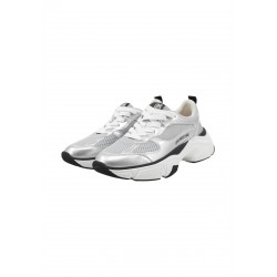 Sneakers Laminato e Rete argento