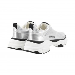 Sneakers Laminato e Rete argento