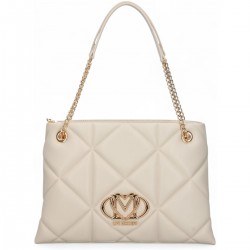 Borsa a spalla Shopper Embossed Ivory