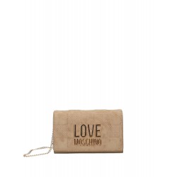 Borsa a tracolla Maxi Lettering Suede Beige