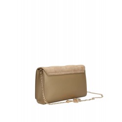 Borsa a tracolla Maxi Lettering Suede Beige