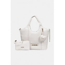 Borsa a spalla Puffy Logo Ivory/Black