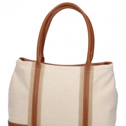 Borsa a spalla Canvas Cuoio