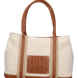 Borsa a spalla Canvas Cuoio