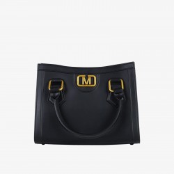 Borsa a mano FLAT WOOD S Black/Gold Luxe