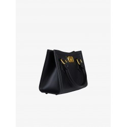 Borsa a mano FLAT WOOD S Black/Gold Luxe