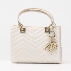 Borsa a mano FLAT KRISSY M WAVE Milk/Light Gold
