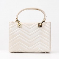 Borsa a mano FLAT KRISSY M WAVE Milk/Light Gold